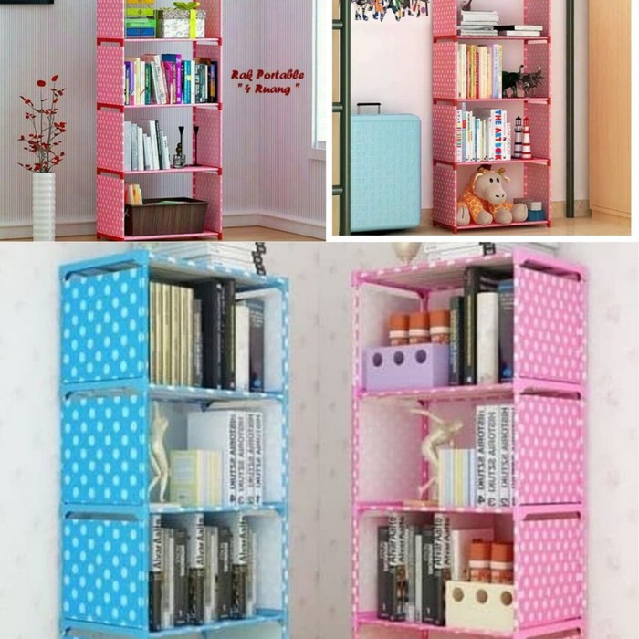 Almari portable 5 tingkat lemari portable lebih praktis terlihat rapi