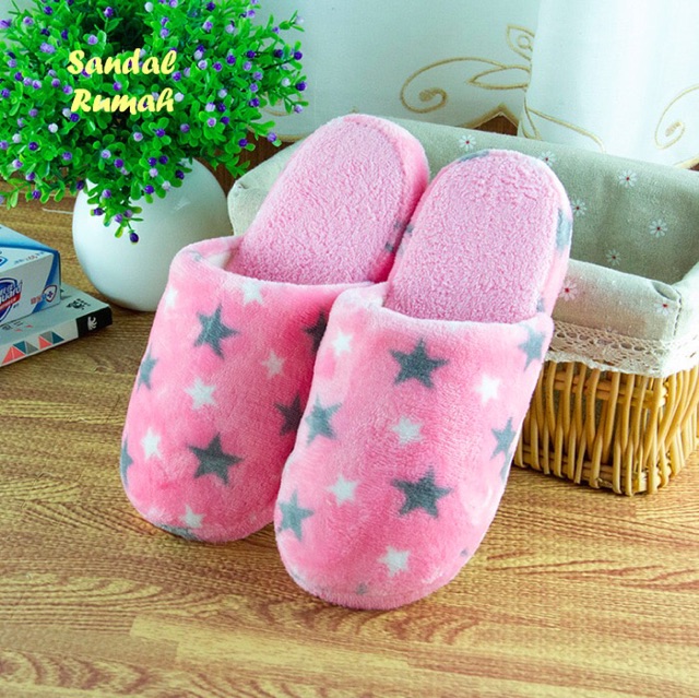 Sandal rumah nyaman dan anti slip motif STAR ok  good quality