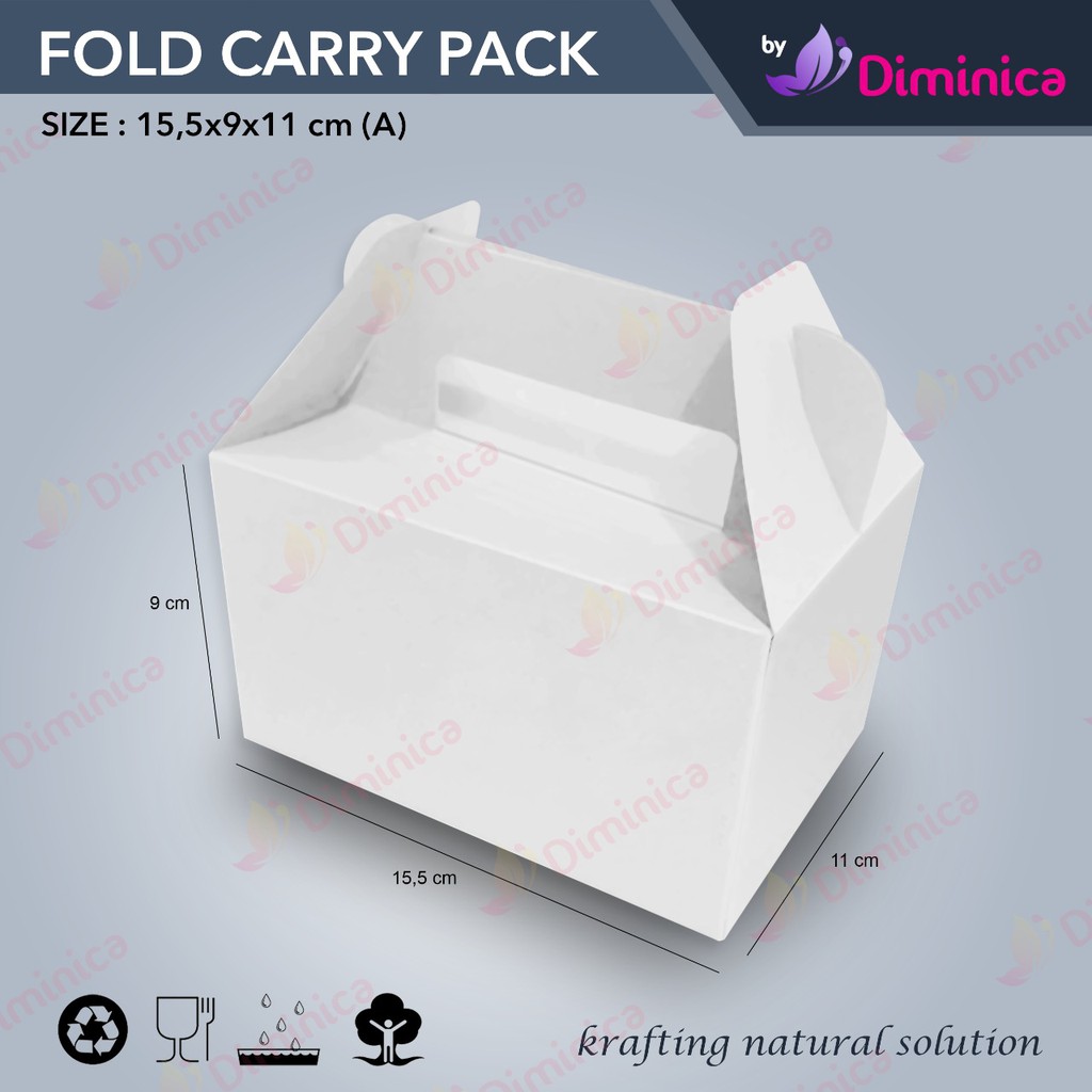 

Fold Carry Box Small 15,5 White, Gable Small Box, Box Hampers small, Box Jinjing 15cm Murah