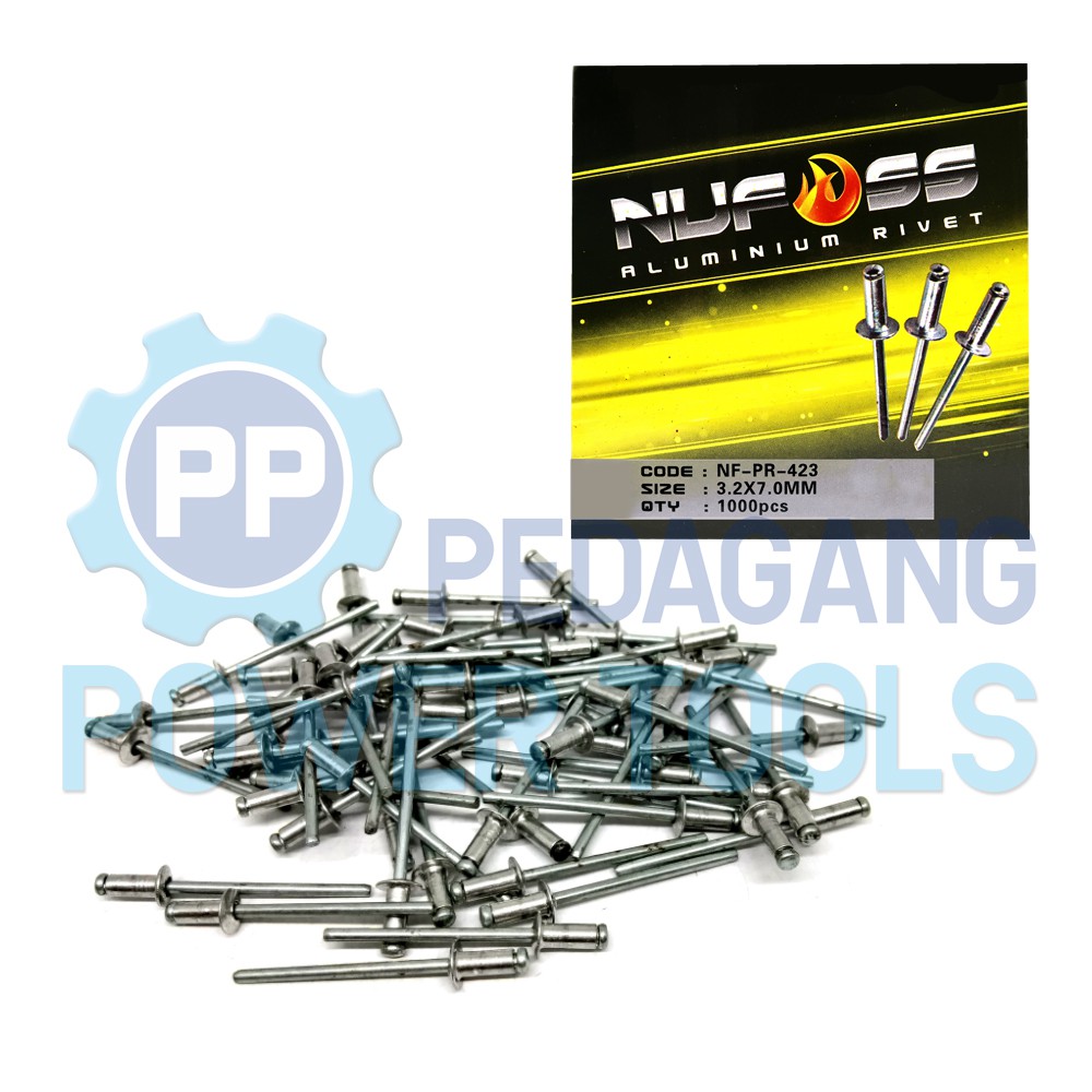 NUFOSS 423 PAKU RIVET 3.2 x 7 MM 1.000 PCS BLIND RIPET RIFET TEMBAK