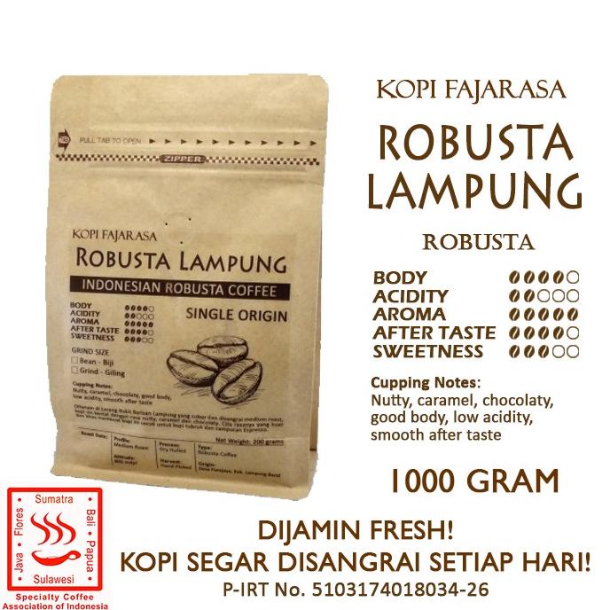 

TERBARU Kopi Fajarasa Robusta Lampung Biji Kopi Robusta 1 kg /KOPI RUBE/KOPI KAPAL API/KOPI SLB/KOPI PEJUANG/KOPI BUBUK