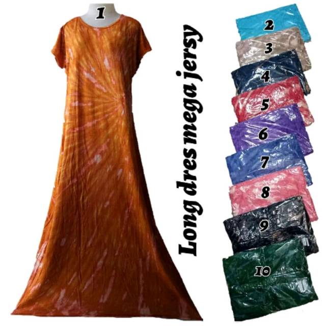 Daster kaos jersey panjang tiedye