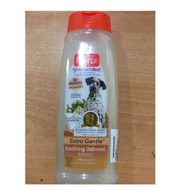 Hartz Extra Gentle shampo soothing oatmeal/shampoo oatmeal anjing