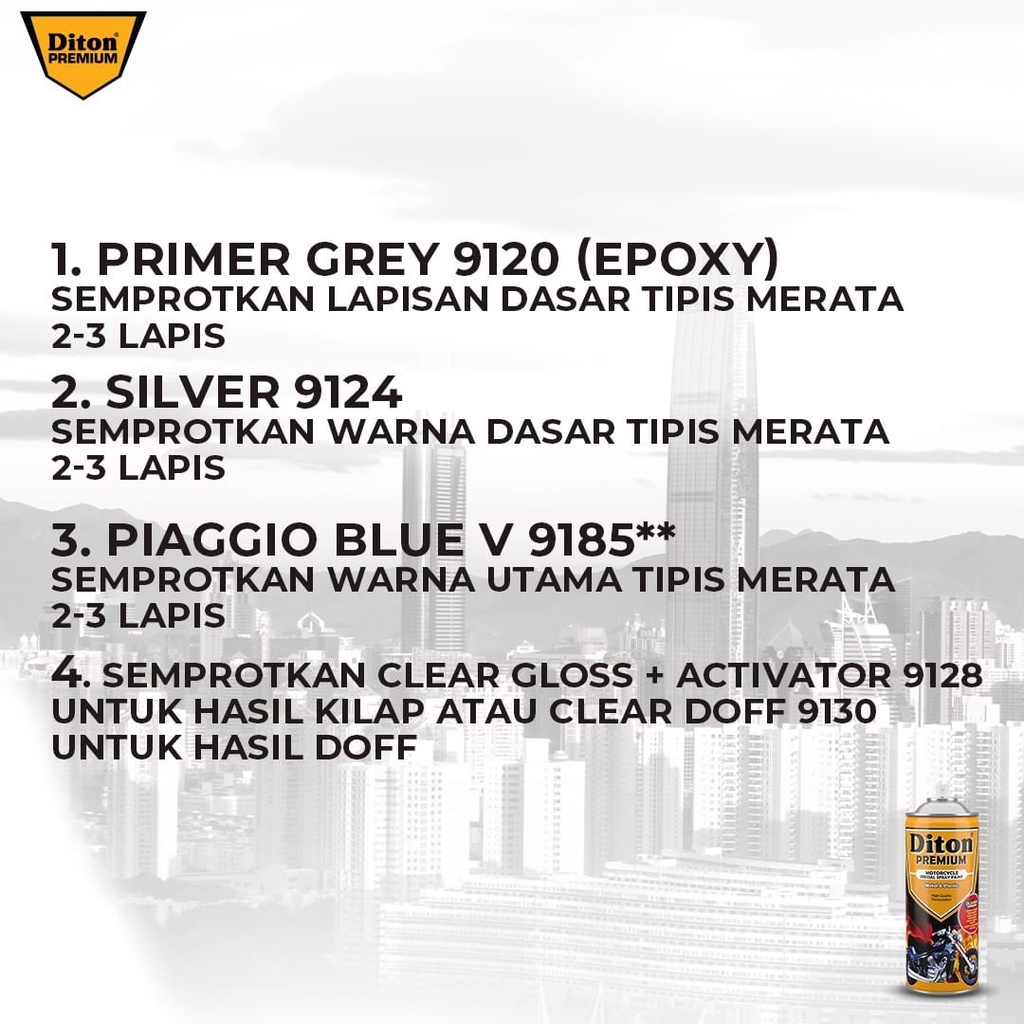 Cat Semprot DITON PREMIUM Vespa Colors - Piaggio Blue V 9185**-1