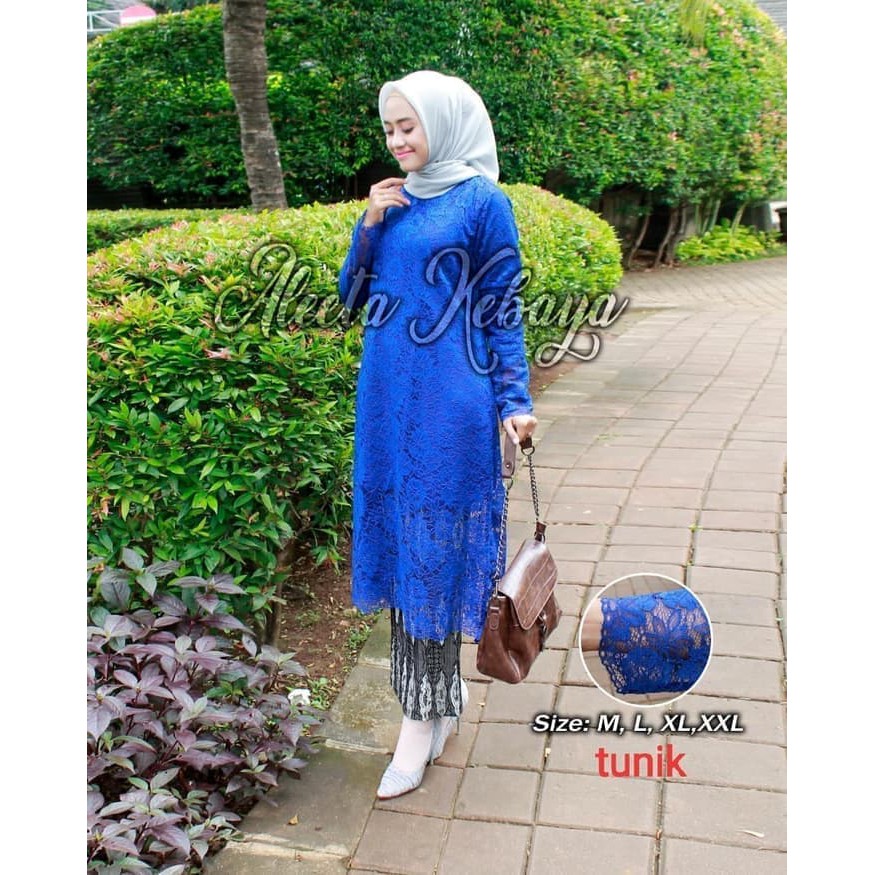 stelan kebaya brukat tunik aletaa rok plisket terlarisss