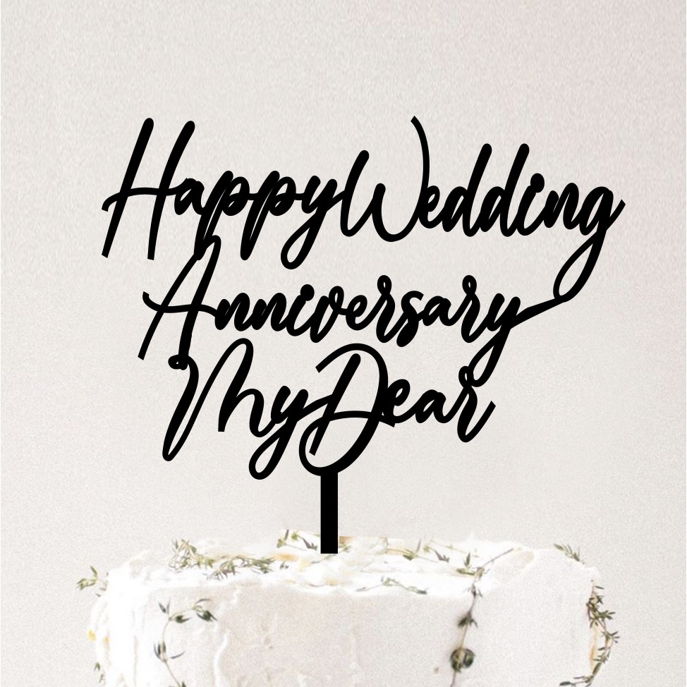 Custom Cake Topper Akrilik Wedding Anniversary Cake Topper |Topper Kue