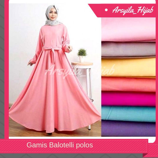 Gamis Syari Balloteli Peach Polos - Daftar Harga Terkini 