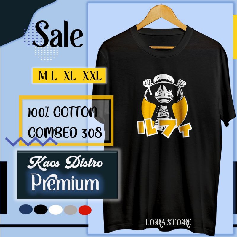 KAOS ONE PIECE - KAOS ANIME ONE PIECE - KAOS LUFFY ONE PIECE - KAOS KARTUN ANIME - KAOS PRIA ANIME