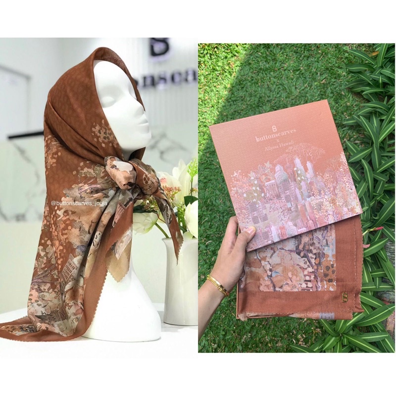 Preloved Buttonscarves XL new york series west village voal