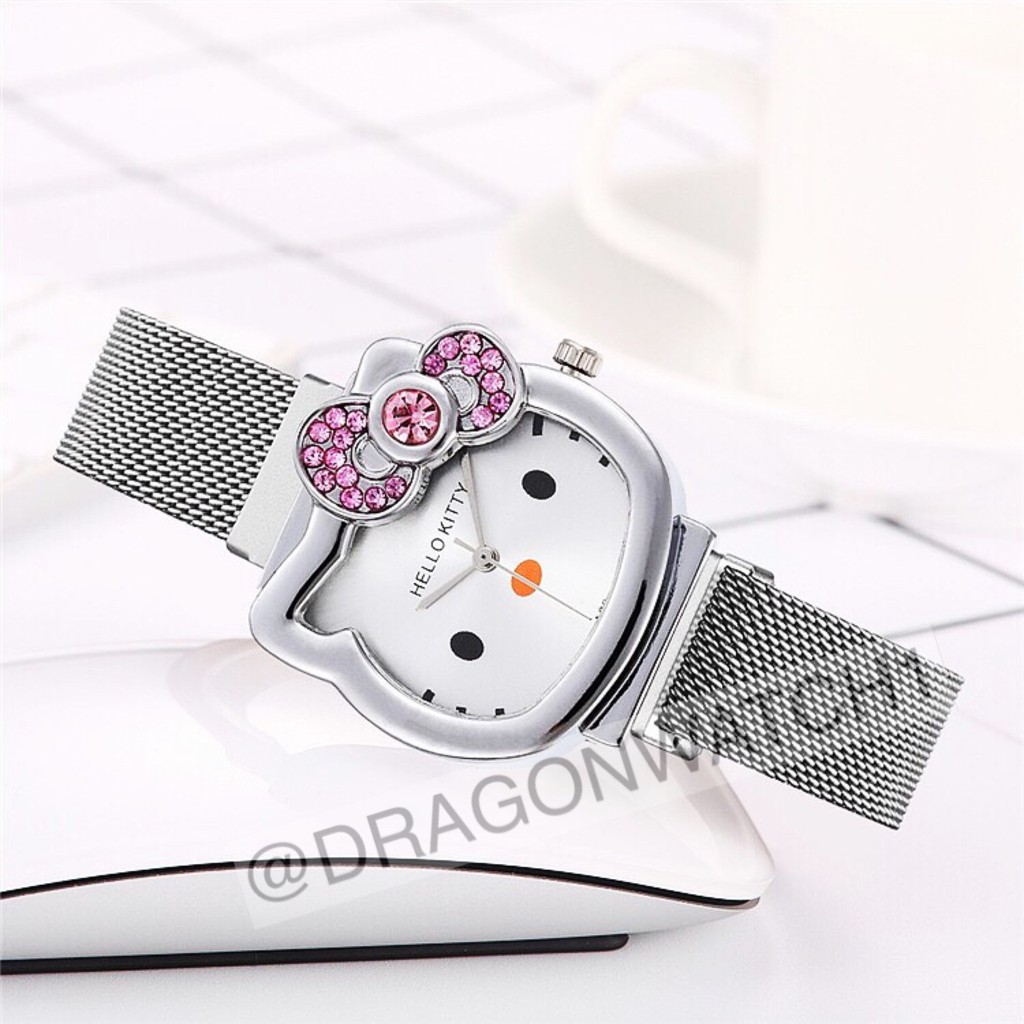 COD✅ Jam tangan wanita rantai magnet Hello Kitty jam HK jam cewek kualitas super watch  S1151