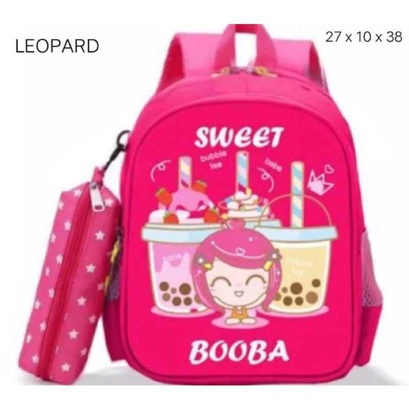 Tas ransel anak sweet boba ransel anak perempuan 2in1 tas anak 2in1 tas sekolah anak TK SD PAUD tas ransel sweet boba 2in1