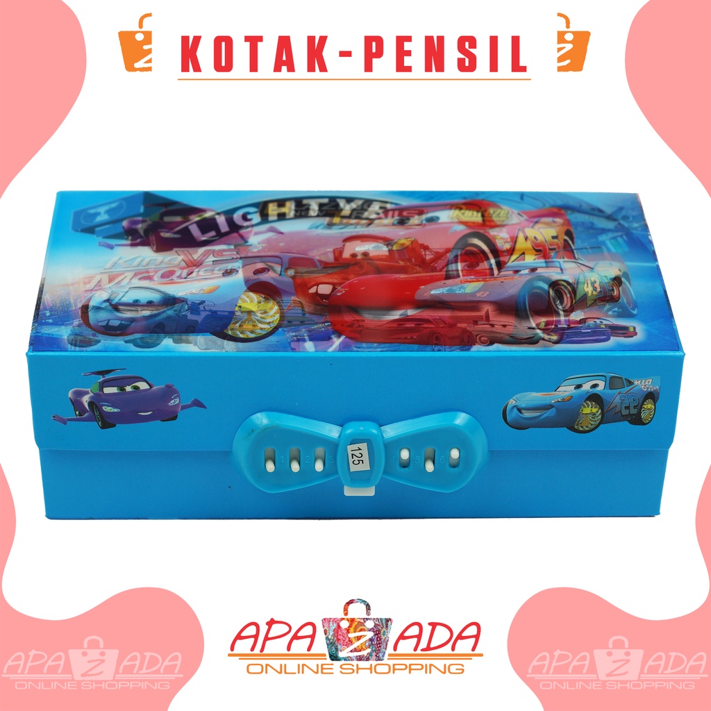 Apazada - Kotak Pensil Kode 3 Tingkat Metalik 3 Dimensi / Pencil Case Password / Kotak Pin / Tempat Pensil Box Kode Karakter Murah Berkualitas Bisa Cod-3