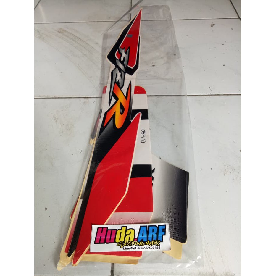 Striping sticker stiker list lis body yamaha fizr 2001 merah putih