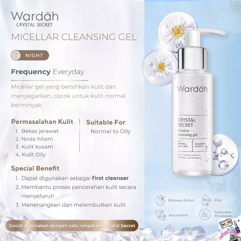 ☃Cutezz_Ching1☃Wardah Crystal Secret Micellar Cleansing Gel 95ml