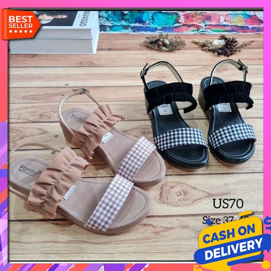 Wedges Cod Sepatu Sandal Ibu-Ibu Sendal Wanita Sandal Kondangan Terlar Abbushoes Us 7 Wedges Tali