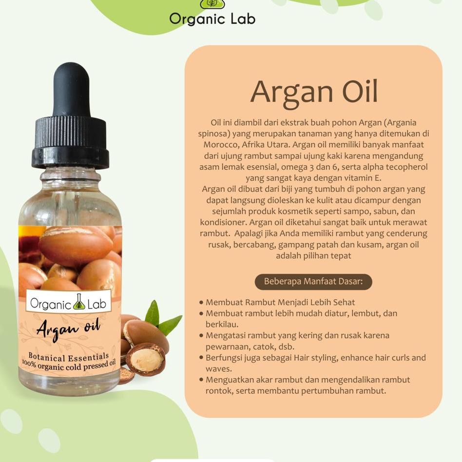 ➸ Argan Oil Pure ORGANIC - anti aging - hair treatment (origin moroco) 30ml organic lab ۝