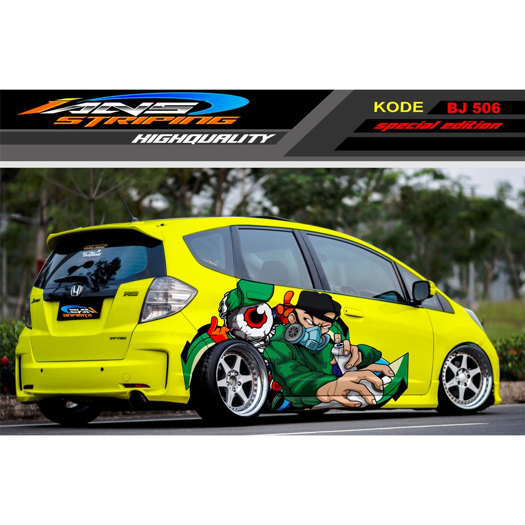 DECAL STICKER MOBIL JAZZ BRIO AGYA YARIS VIOS / STIKER VARIASI MOBIL TERBARU / STIKER MOBIL