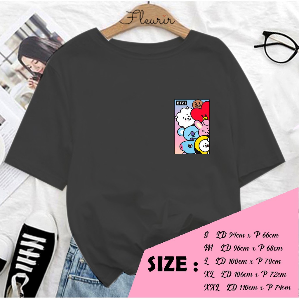 FLEURIR - KAOS ICON KPOP WANITA DEWASA LENGAN PENDEK TUMBLR TEE UNISEX