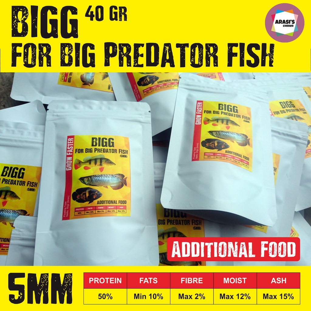 Pelet Ikan Predator Besar Peacock Bass Phoenix Bass Oscar Arwana Additional Food 40gr