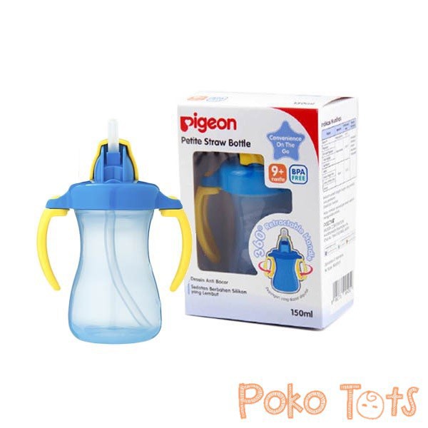 Pigeon Petite Straw Bottle Training Cup 150ml Botol Sedotan Anak WHS