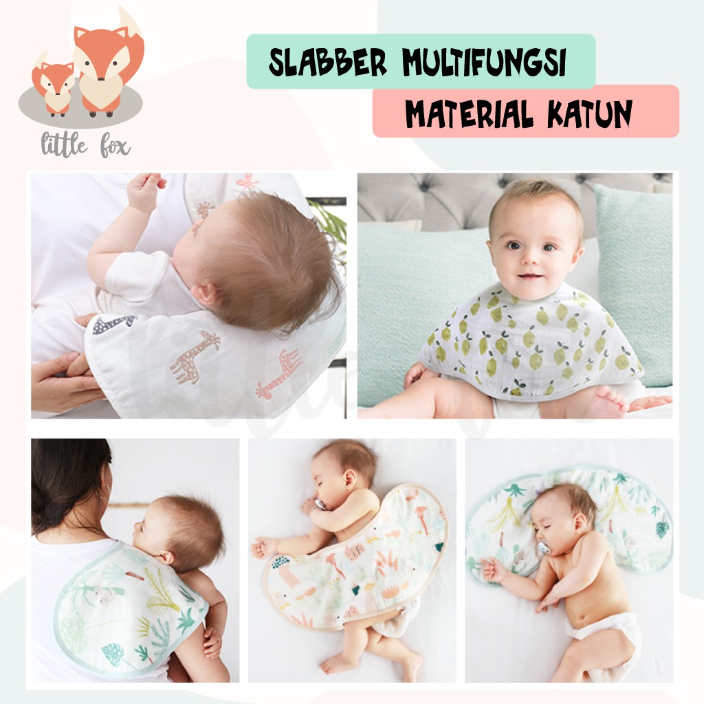 Multifungsi Tadah Iler / Bib Baby / Celemek Makan Bayi Material Katun 100%