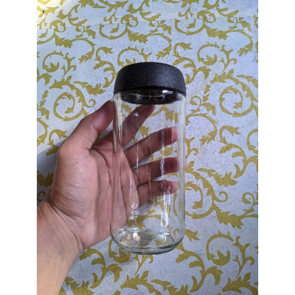 BOTOL KACA NESCAFE 400 ML / TOPLES IKAN CUPANG / TOPLES BUMBU DAPUR / TOPLES KOPI / TUTUP HITAM