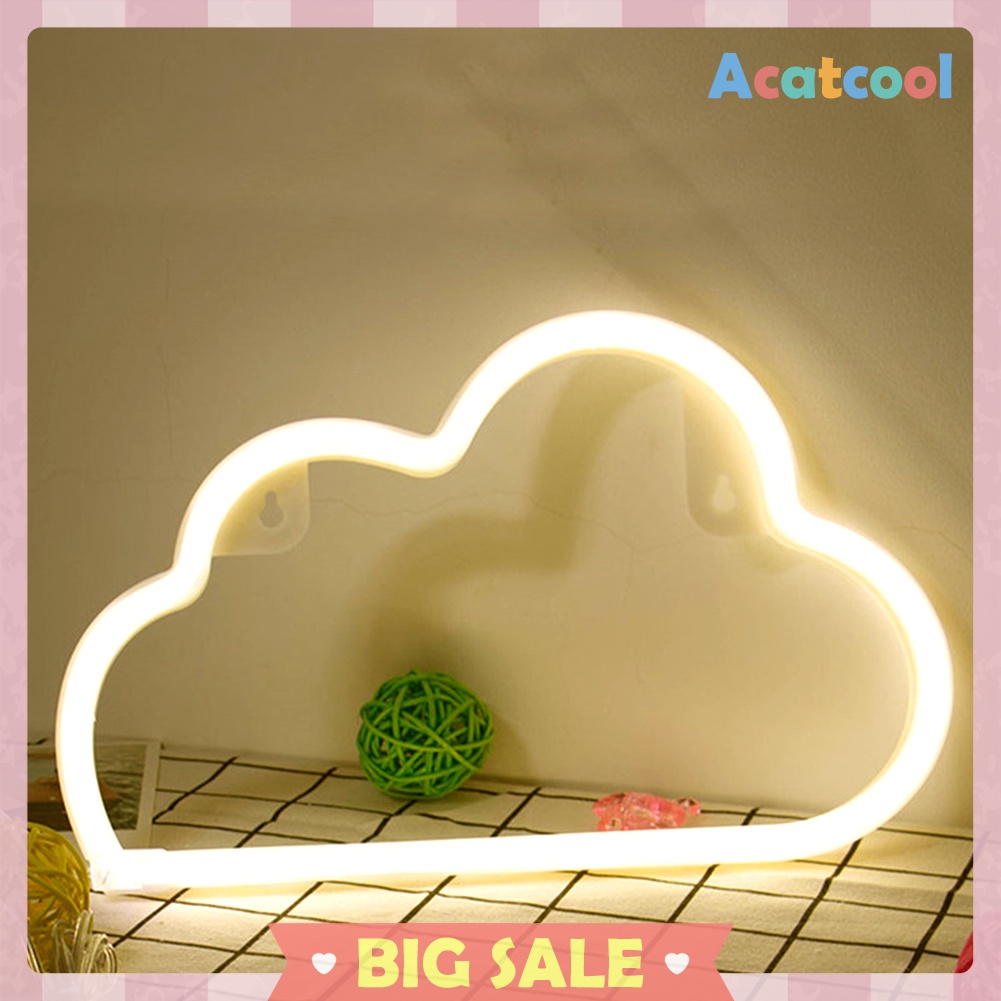 Cartoon Cloud Shaped Sign Neon Lights USB Battery Operated Art Hanging Lamp