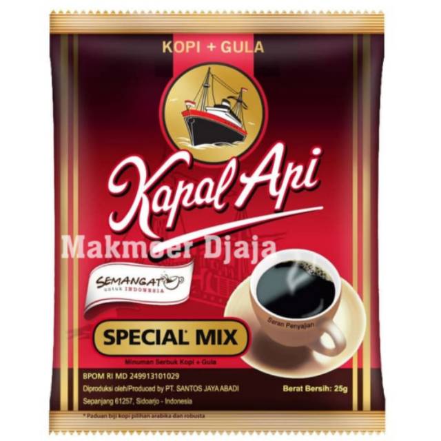 

Kopi Kapal Api Special Mix 25gr (Kopi Gula 1 renteng isi 10 sachet)