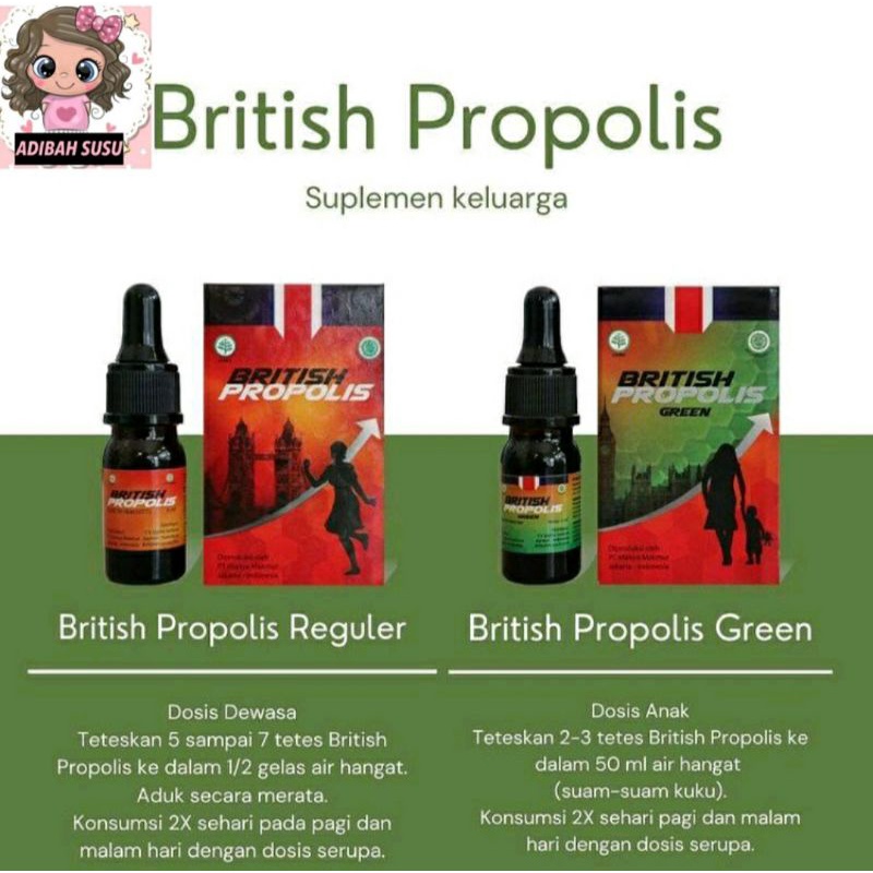 BRITISH PROPOLIS DEWASA DAN BRITISH PROPOLIS ANAK 100% ORI
