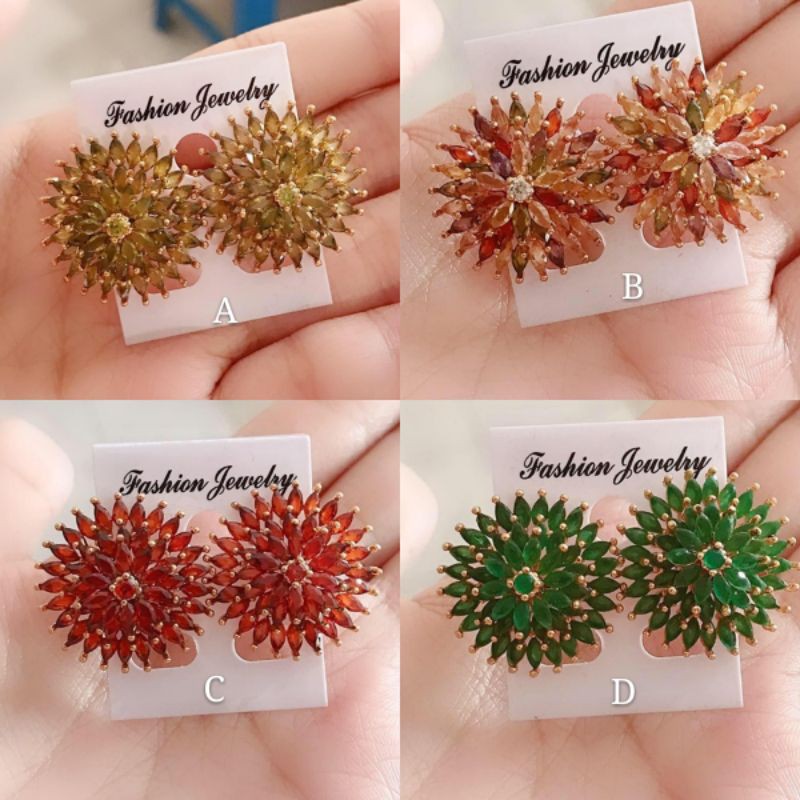 promo anting padi batu giok ready lapis emas 17 warna