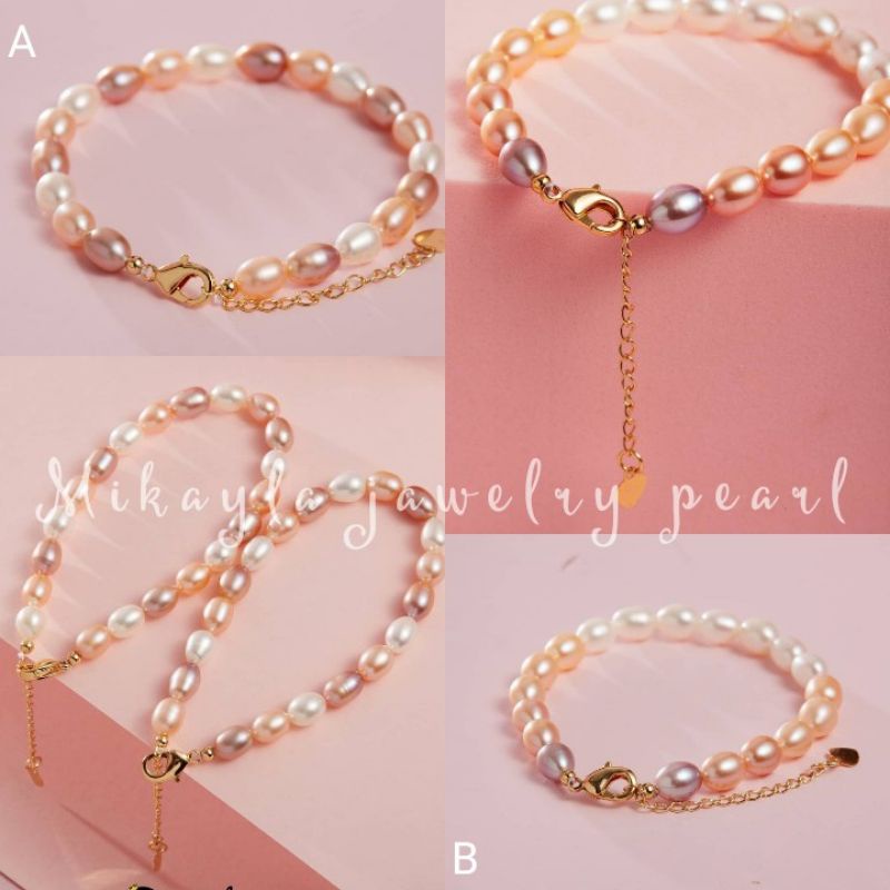 Gelang mutiara asli lombok|Gelang mutiara|Gelang mutiara air tawar|Gelang mutiara asli bersertifikat