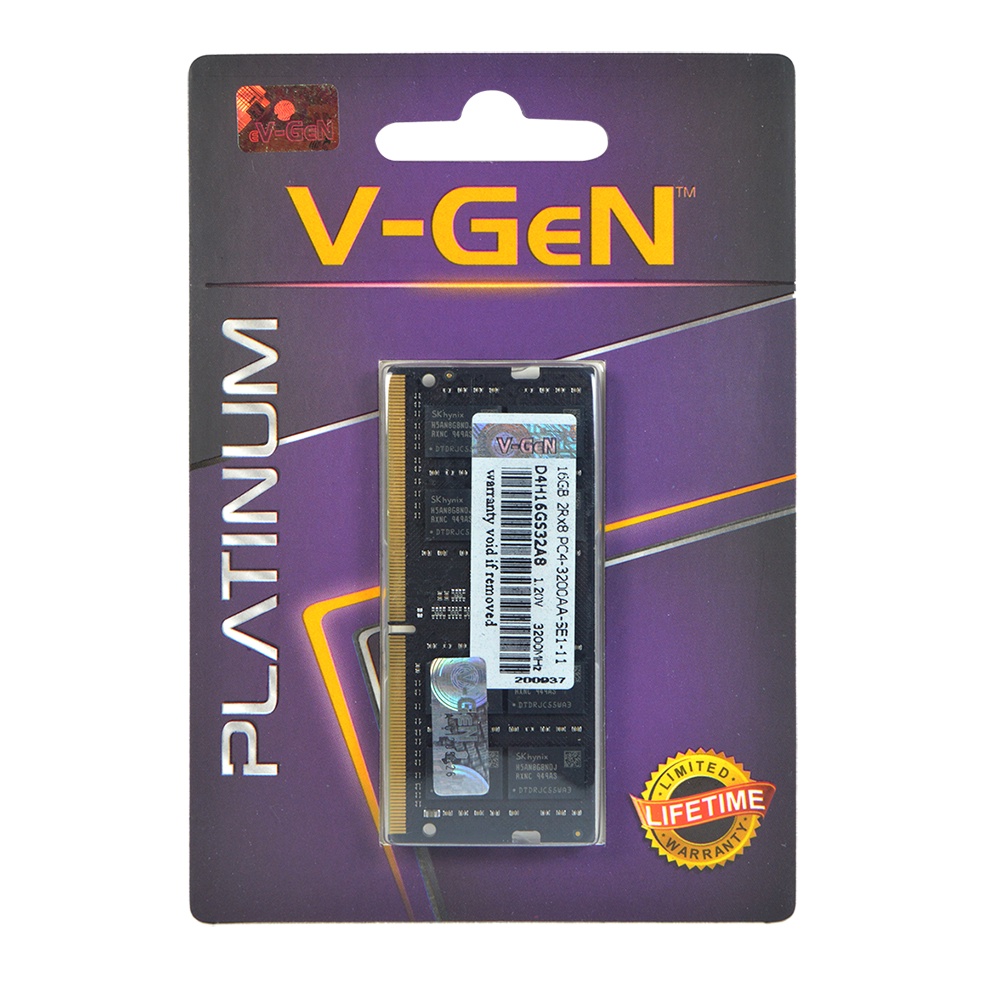 RAM DDR4 SODimm V-GeN VGEN Platinum 16GB PC25600/3200Mhz