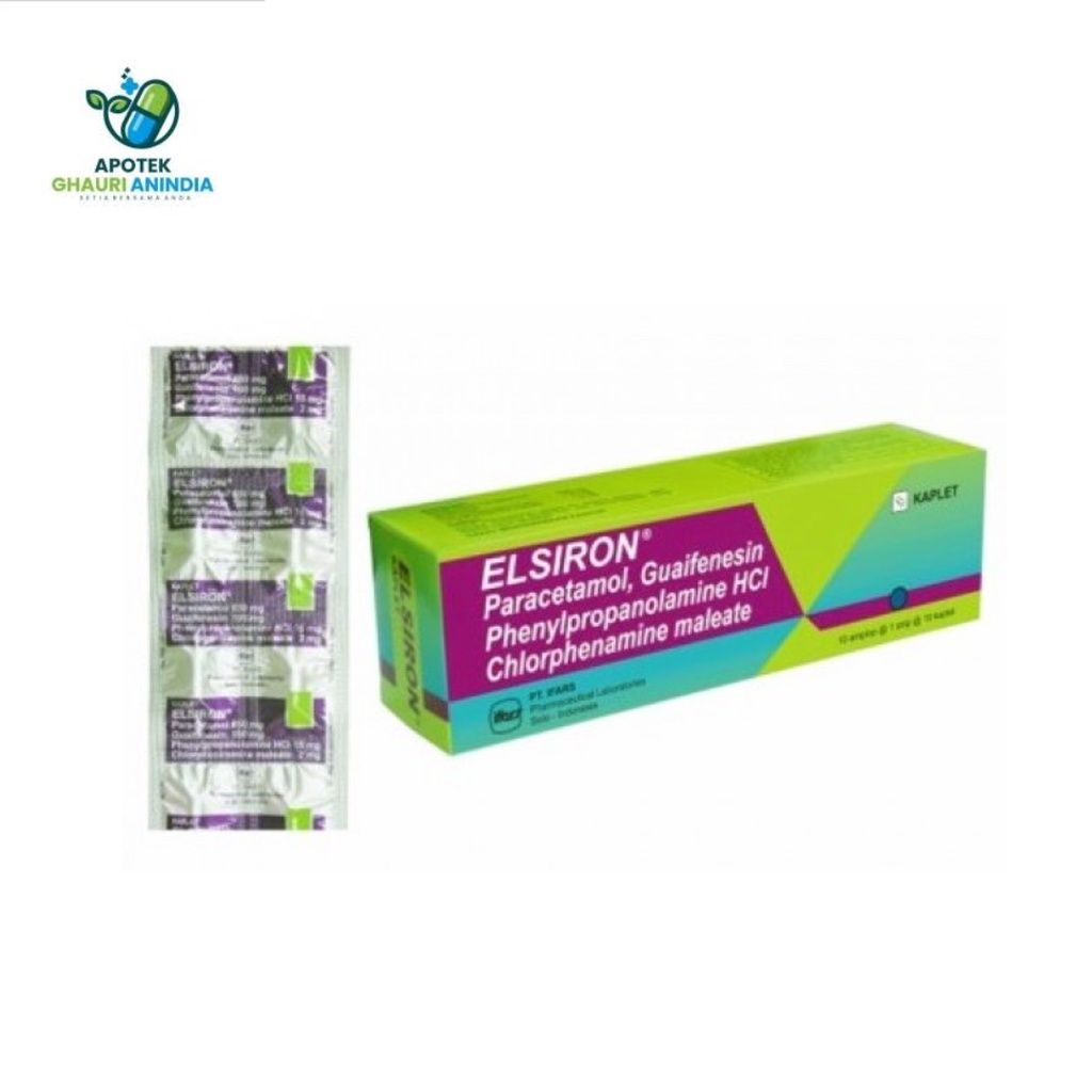 Elsiron Kaplet Per Strip Isi 10 pcs Obat Flu