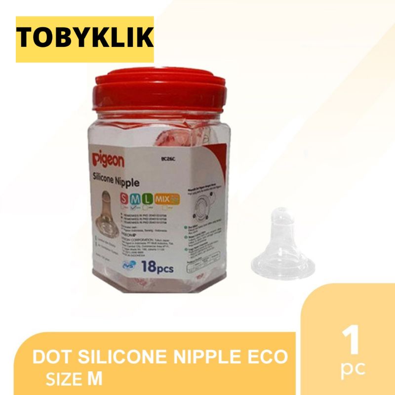 Pigeon DOT Silicone Nipple Eco size S,M,L ( tanpa toples) ECER !!