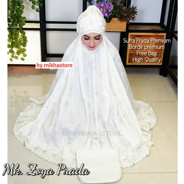 Mukena zoya prada mukenabordir mukenahalus mukenalebaran muknaramadhan mukenaputih mukenamewah
