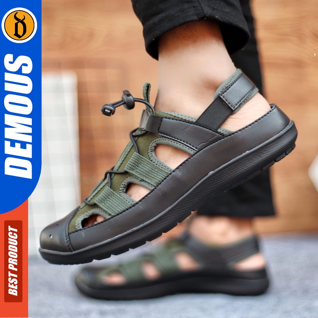 Sepatu Sendal Pria Casual Sepatu Slop Keren Kerja Outdoor Kulit Pu Original DEMOUS LEXA