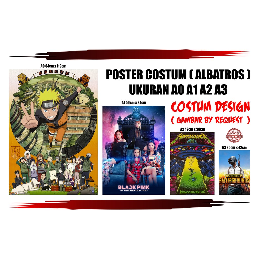 (A1) POSTER ANIME ATTACK ON TITAN / AOT /  BISA CUSTOM GAMBAR DEKORASI KAMAR