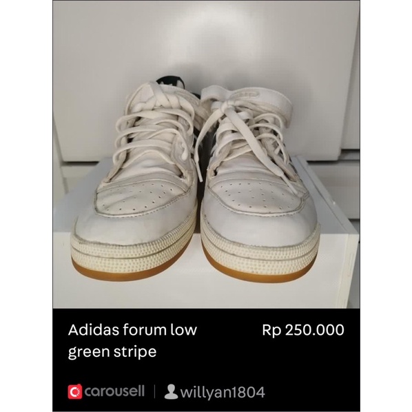 adidas forum low green stripe