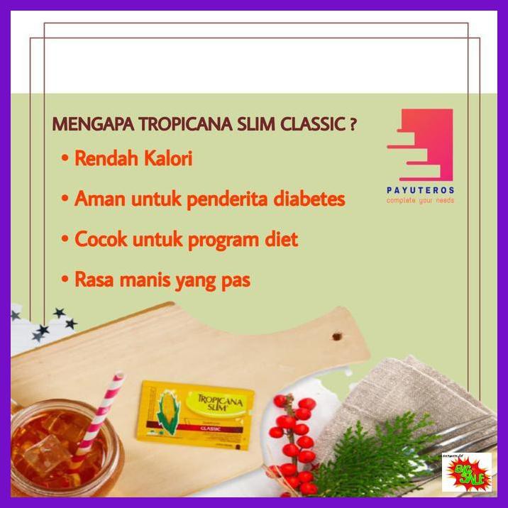 

SETEBAID- TROPICANA SLIM SWEETENER CLASSIC 160 SACHET / GULA DIET SEHAT -ASLIII.