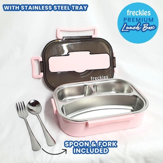 Freckles Lunch Box Stainless Steel - Kotak Makan Bento Anak Dan Dewasa Dengan Sendok Garpu Bekal Sekolah