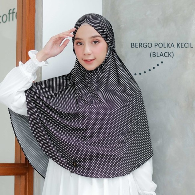 Koyu Hijab Instan Bergo Jersey Little Polka