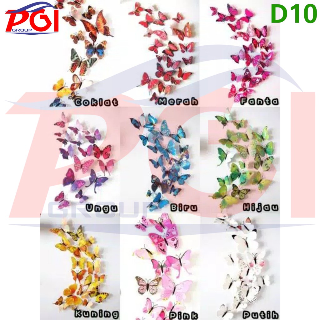 DC D ( D10 ) MAGNET / STIKER KUPU KUPU MAGNET 3D, BUTTERFLY DECORATION / TIDAK BISA MEMILIH