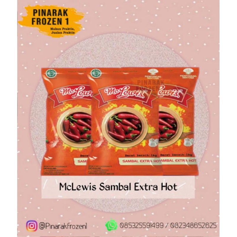 

Mclewis sambel extra hot 1kg