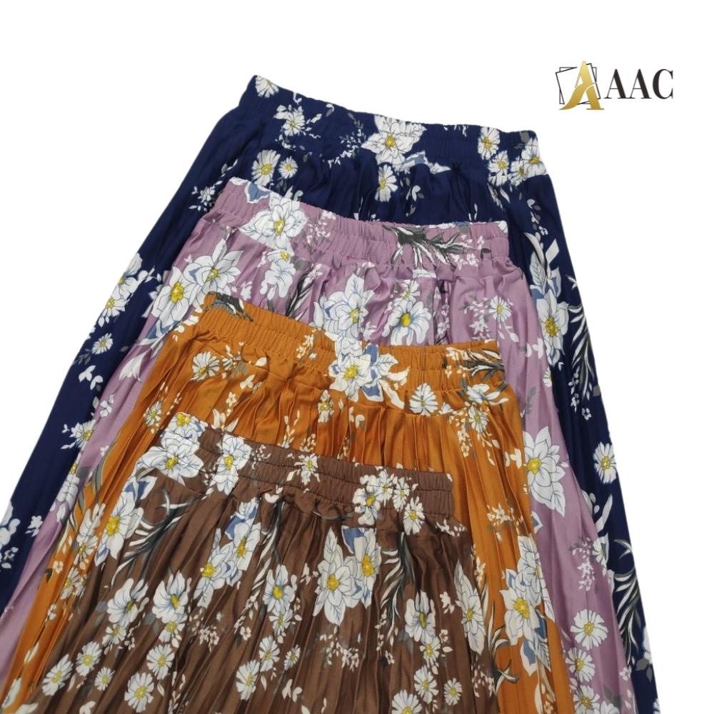 Rok Plisket Premium Motif Bunga Allsize Fit XL