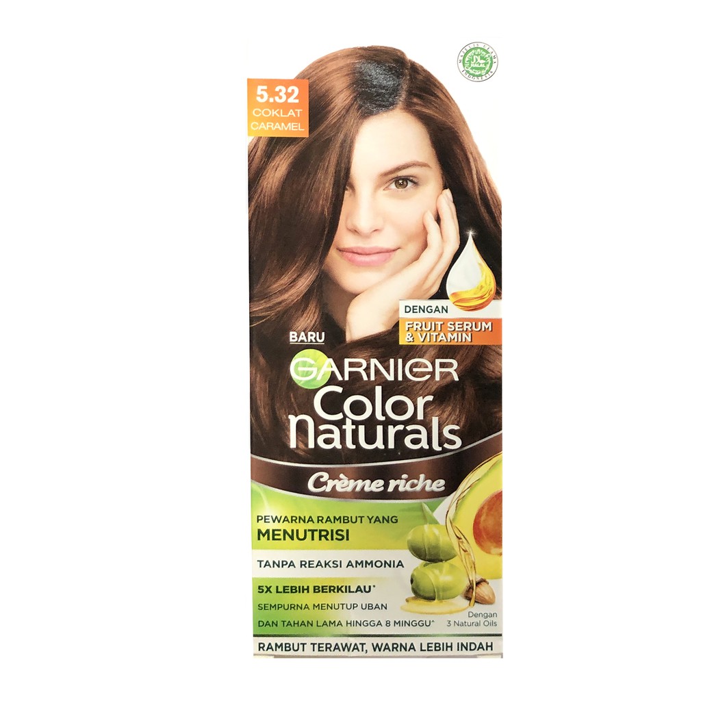 Garnier Color 5.32 Naturals Crime Riche Caramel Brown Cat Rambut Coklat Karamel