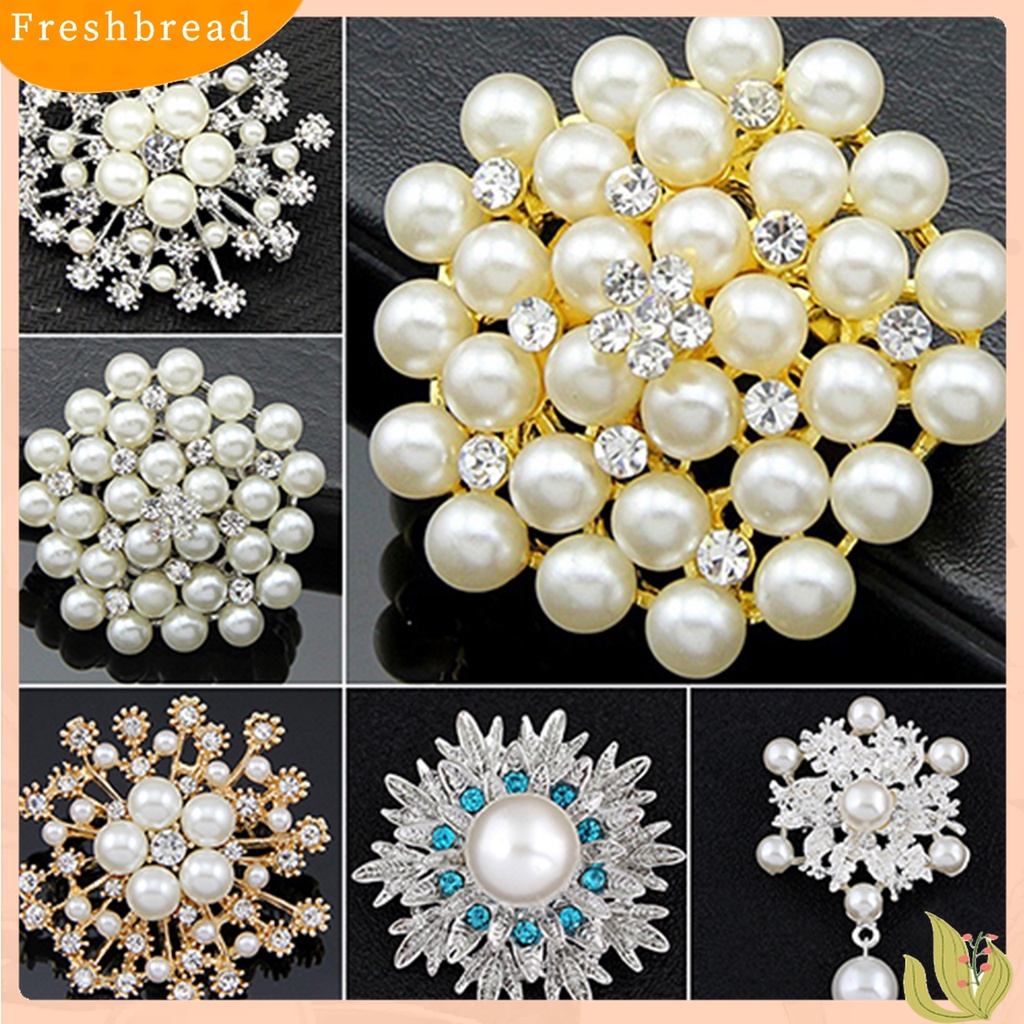 [ TERLARIS]Breastpin Elegant Easy Matching Alloy Flower Faux Pearls Women Brooch Pin for Dating
