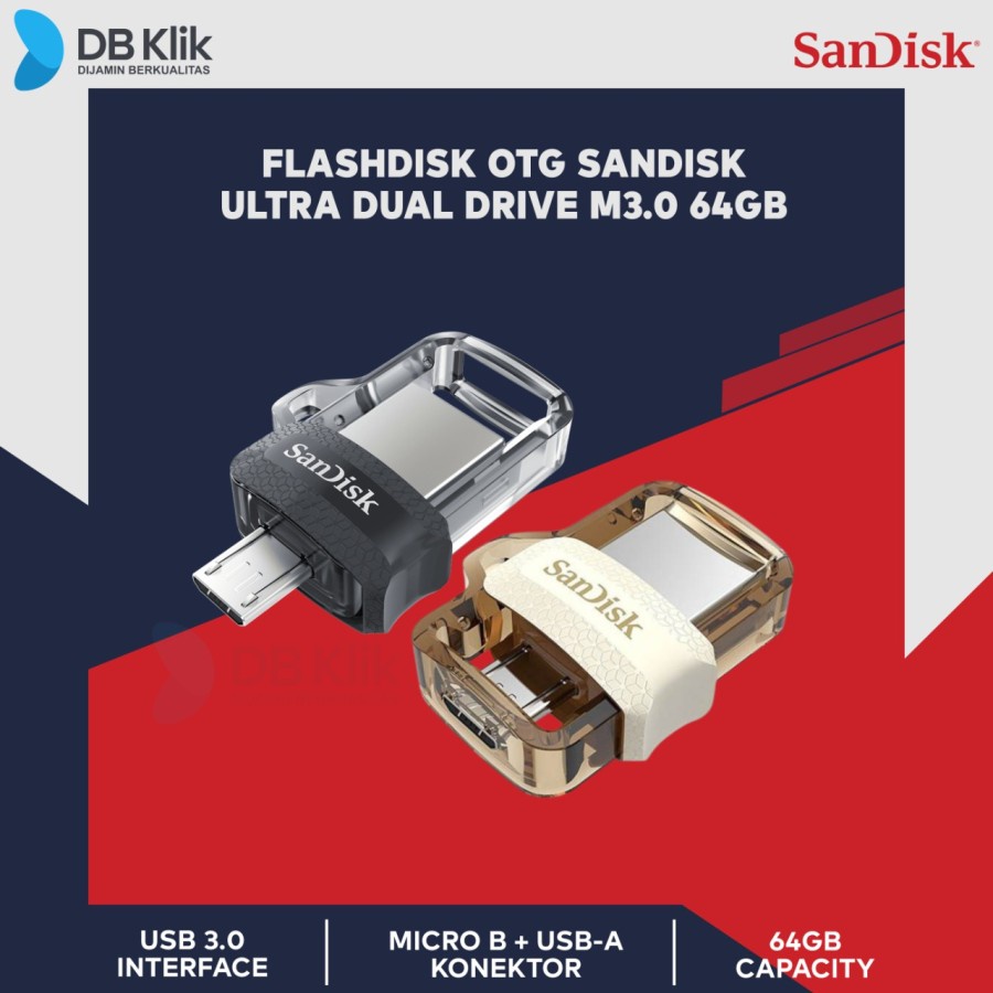 Flashdisk OTG Sandisk 64GB Ultra Dual Drive USB M3.0