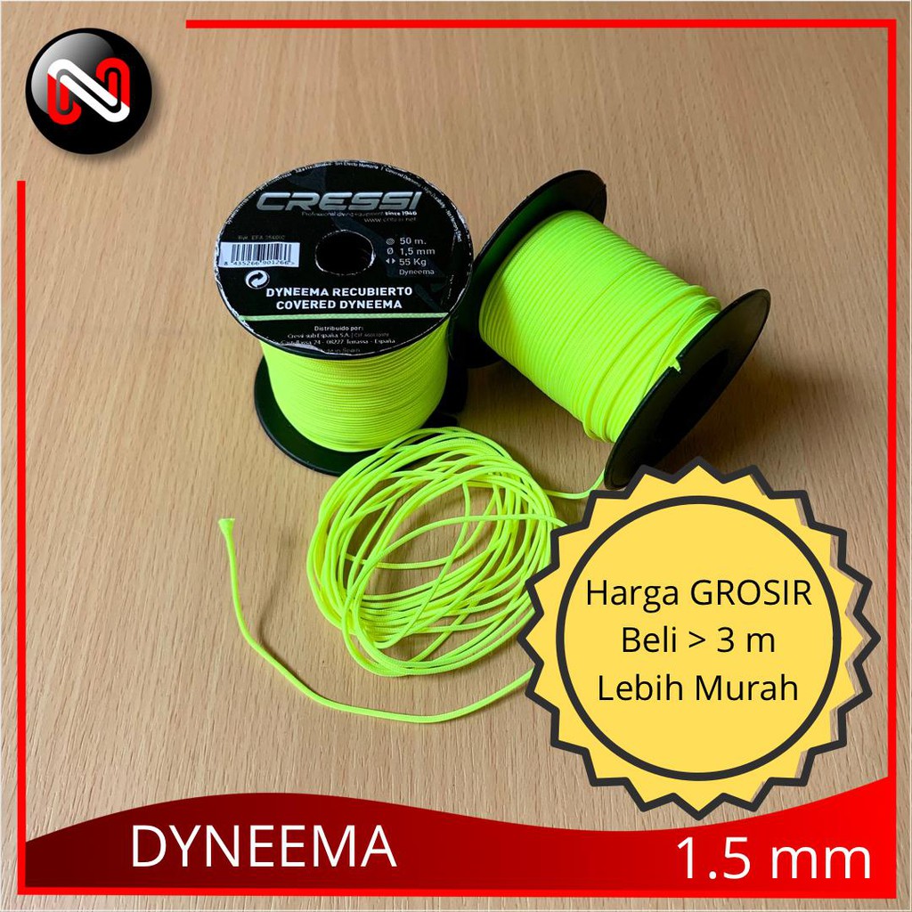 Cressi Tali Line speargun 1.5 mm Dyneema Covered Kuning Tali speargun Cressi Line Dyneema Line