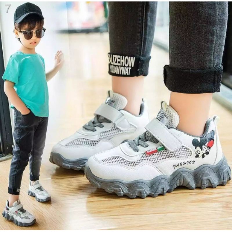 Sepatu MICKEY CASUAL Non Led Sneakers Kids  Size 26-35 Usia 3-10 Tahun