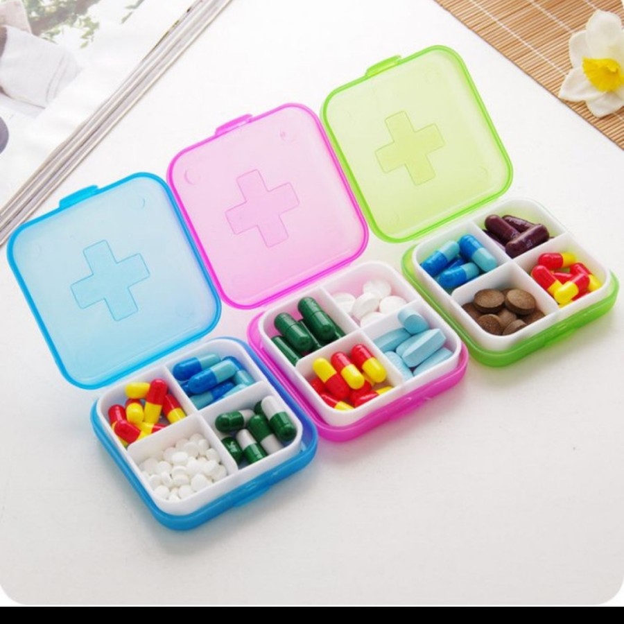 Kotak obat mini box perhiasan serbaguna travel medicine storage rumah